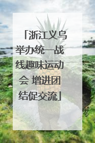 浙江义乌举办统一战线趣味运动会 增进团结促交流