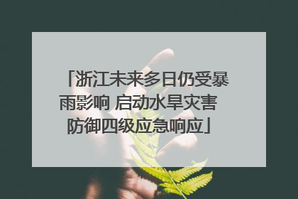 浙江未来多日仍受暴雨影响 启动水旱灾害防御四级应急响应
