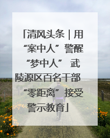 清风头条｜用“案中人”警醒“梦中人” 武陵源区百名干部“零距离”接受警示教育