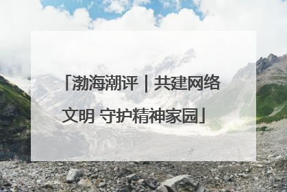 渤海潮评｜共建网络文明 守护精神家园