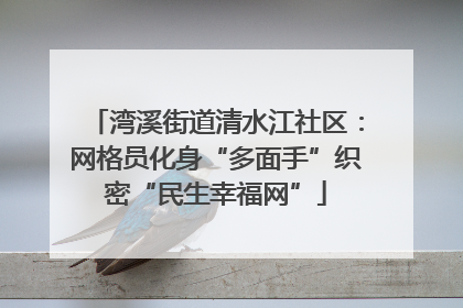 湾溪街道清水江社区：网格员化身“多面手”织密“民生幸福网”