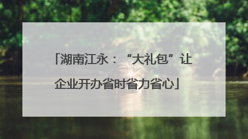 湖南江永：“大礼包”让企业开办省时省力省心
