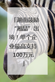 湖南鼓励“湘品”出境！单个企业最高支持100万元