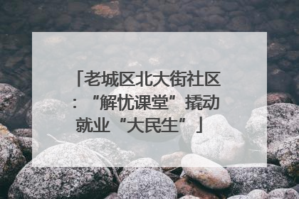 老城区北大街社区：“解忧课堂”撬动就业“大民生”