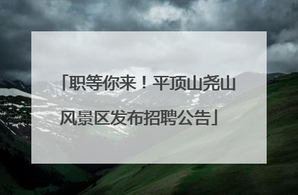 职等你来！平顶山尧山风景区发布招聘公告