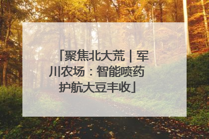 聚焦北大荒｜军川农场：智能喷药护航大豆丰收