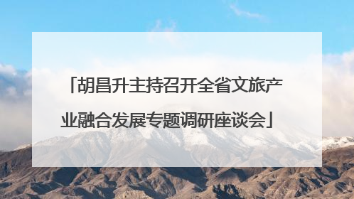 胡昌升主持召开全省文旅产业融合发展专题调研座谈会