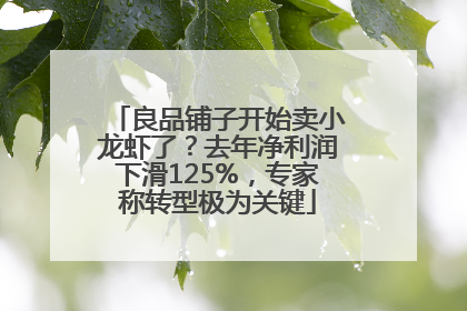 良品铺子开始卖小龙虾了？去年净利润下滑125%，专家称转型极为关键