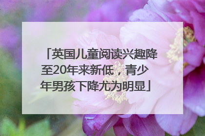 英国儿童阅读兴趣降至20年来新低，青少年男孩下降尤为明显