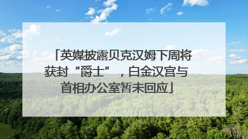 英媒披露贝克汉姆下周将获封“爵士”，白金汉宫与首相办公室暂未回应
