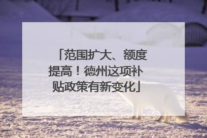 范围扩大、额度提高！德州这项补贴政策有新变化