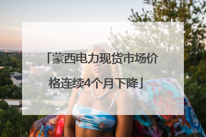蒙西电力现货市场价格连续4个月下降