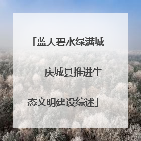 蓝天碧水绿满城——庆城县推进生态文明建设综述