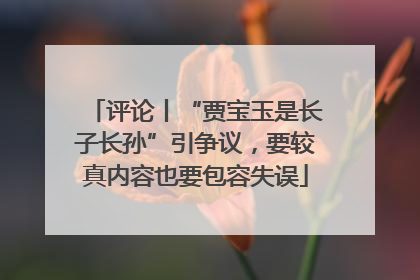 评论丨“贾宝玉是长子长孙”引争议，要较真内容也要包容失误