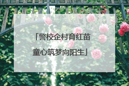 警校企村育红苗 童心筑梦向阳生