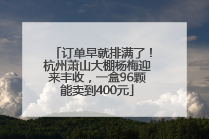 订单早就排满了！杭州萧山大棚杨梅迎来丰收，一盒96颗能卖到400元