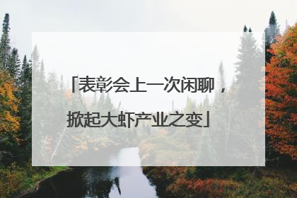 表彰会上一次闲聊，掀起大虾产业之变