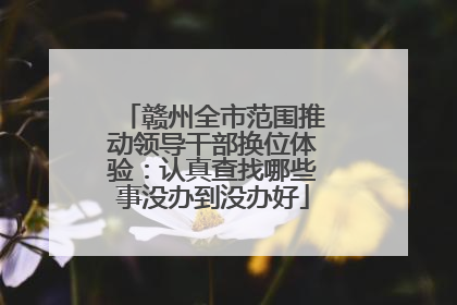 赣州全市范围推动领导干部换位体验：认真查找哪些事没办到没办好