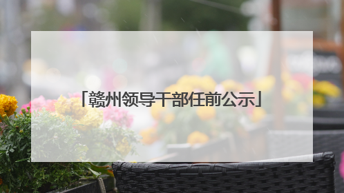 赣州领导干部任前公示