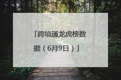 跨境通龙虎榜数据（6月9日）