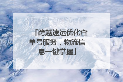 跨越速运优化查单号服务，物流信息一键掌握