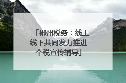 郴州税务：线上线下共同发力推进个税宣传辅导