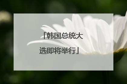 韩国总统大选即将举行