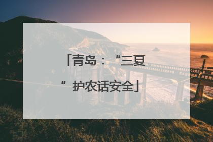 青岛：“三夏”护农话安全