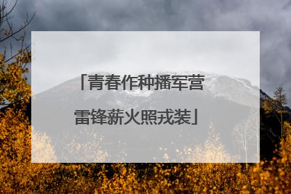 青春作种播军营 雷锋薪火照戎装
