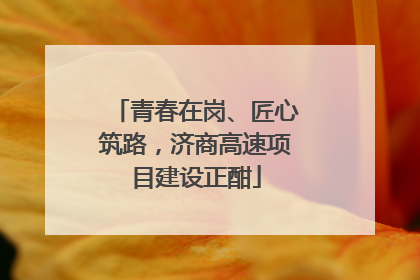 青春在岗、匠心筑路，济商高速项目建设正酣