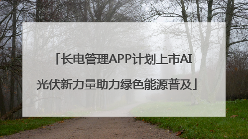 长电管理APP计划上市AI光伏新力量助力绿色能源普及