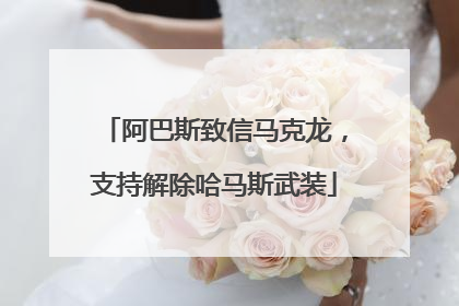 阿巴斯致信马克龙，支持解除哈马斯武装
