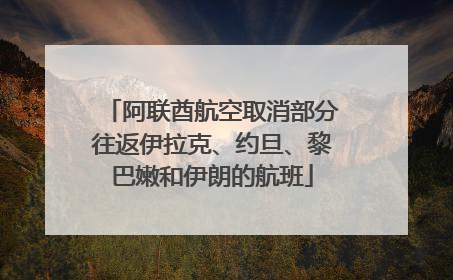 阿联酋航空取消部分往返伊拉克、约旦、黎巴嫩和伊朗的航班