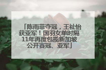 陈雨菲夺冠，王祉怡获亚军！国羽女单时隔11年再度包揽新加坡公开赛冠、亚军