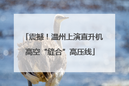 震撼！温州上演直升机高空“缝合”高压线