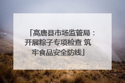 高唐县市场监管局：开展粽子专项检查 筑牢食品安全防线