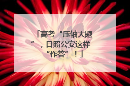 高考“压轴大题”，日照公安这样“作答”！