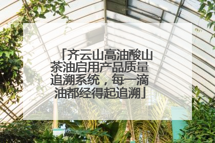 齐云山高油酸山茶油启用产品质量追溯系统，每一滴油都经得起追溯