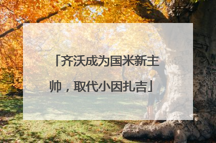 齐沃成为国米新主帅，取代小因扎吉