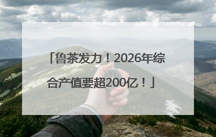 鲁茶发力！2026年综合产值要超200亿！