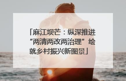 麻江坝芒：纵深推进“两清两改两治理”绘就乡村振兴新图景