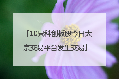 10只科创板股今日大宗交易平台发生交易