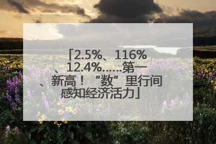 2.5%、116%、12.4%……第一、新高！“数”里行间感知经济活力