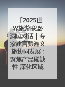 2025世界旅游联盟·洞庭对话｜专家建言黔湘文旅协同发展：聚焦产品稀缺性 深化区域经验共享