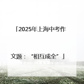2025年上海中考作文题：“相互成全”