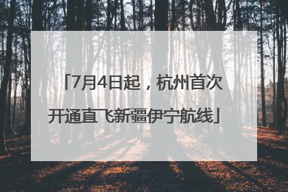 7月4日起，杭州首次开通直飞新疆伊宁航线